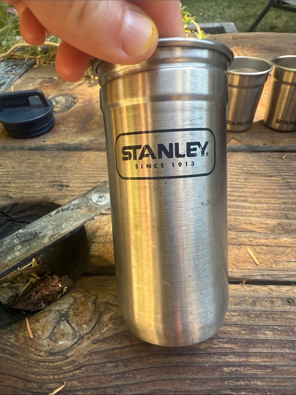 Stanley Stainless Steel Shot Cup Set with Carry Tube — Silver
